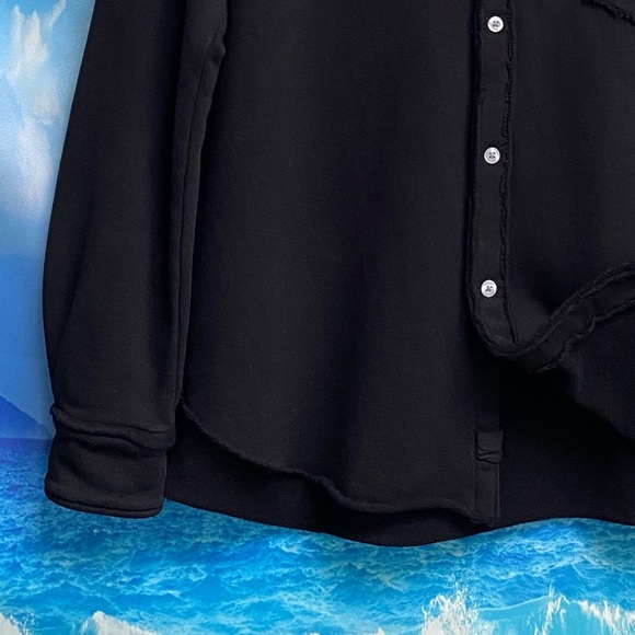 Frank & Eileen Eileen Button-Up Shirt TRIPLE FLEECE Size: M Black - Picture 8 of 16